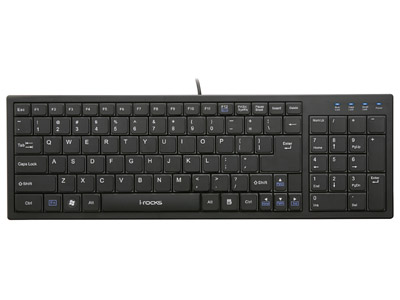 KR-6421-BK Compact Ultra X-Slim Keyboard with Terrace key