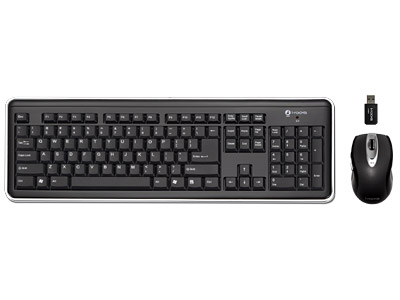 I-ROCKS Wireless RF 2.4 GHz Piano Black Keyboard/Mouse Combo w/ Travel Pouch (Retail)